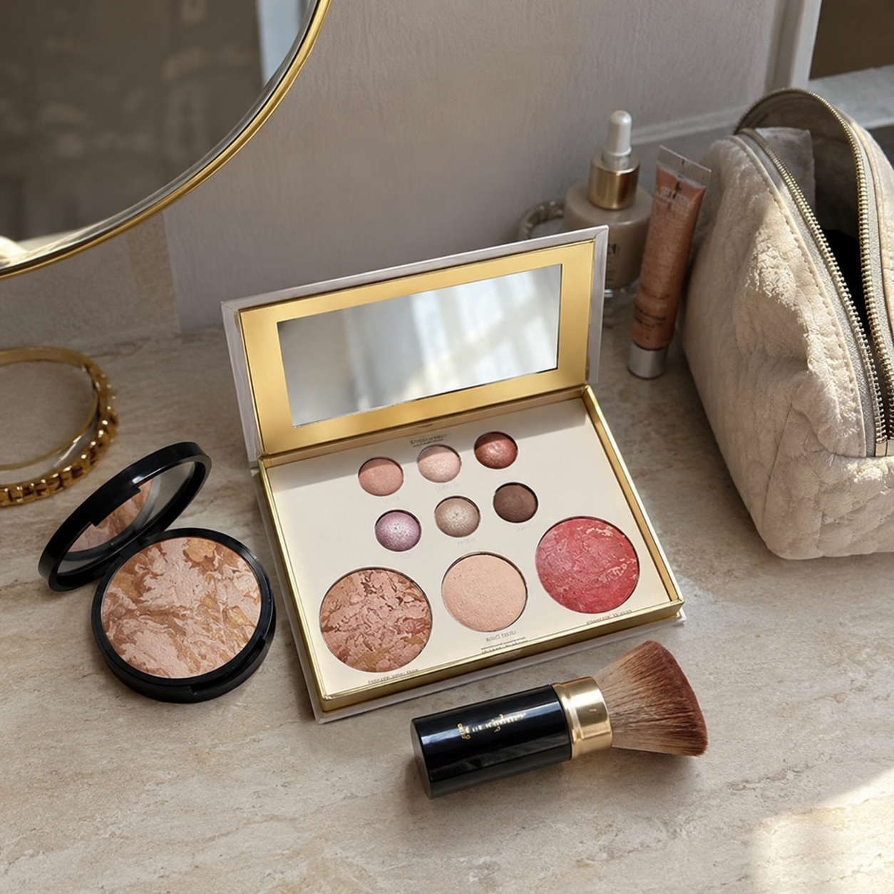 All in 1 Starter Kit - Beauty Brush Included With Baked Multicolor Eyeshadow Palette